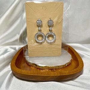 Baguette Circle Dangle Earrings